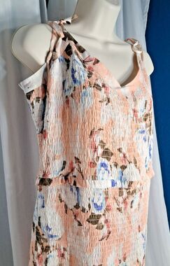 NWT Express Peach Floral Ruffle MIni Dress Size XL
